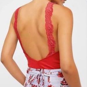 Red Free People Tank Top